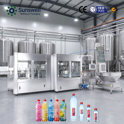 Otomatis 24000BPH 500ml Air Murni Pembotolan Produksi Line Rinsing Pengisian Capping Unit